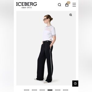 Iceberg Women's Black Straight Leg Pants